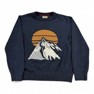 Wind River Women's Navy Mountain Intarsia‎ Crewneck Sweater L